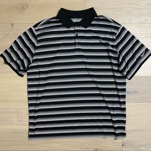 Nike Golf Black White Striped Polo Shirt